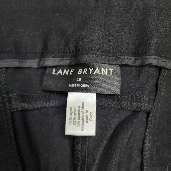 Lane Bryant Womens 4 Season Straight Leg Pants Plus Size 18 Black Stretch Dressy - Picture 8 of 13